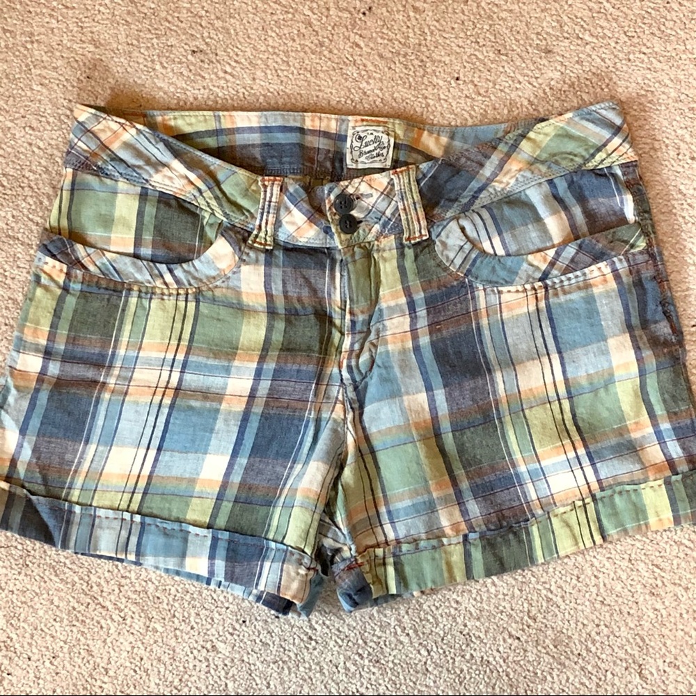 Lucky Brand Plaid Linen Shorts
